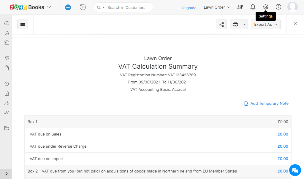 Zoho Books - VAT Calculation