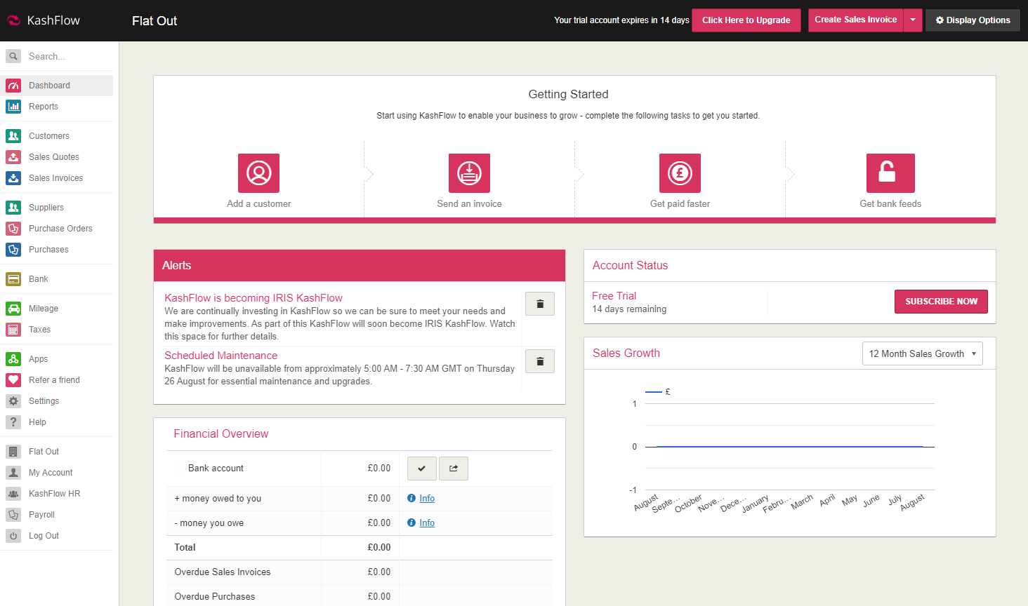 Dashboard - KashFlow