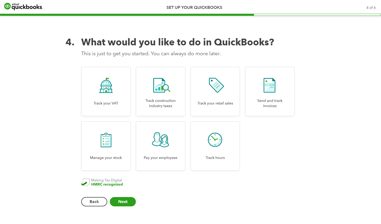 Quickbooks - Initial Setup - Features