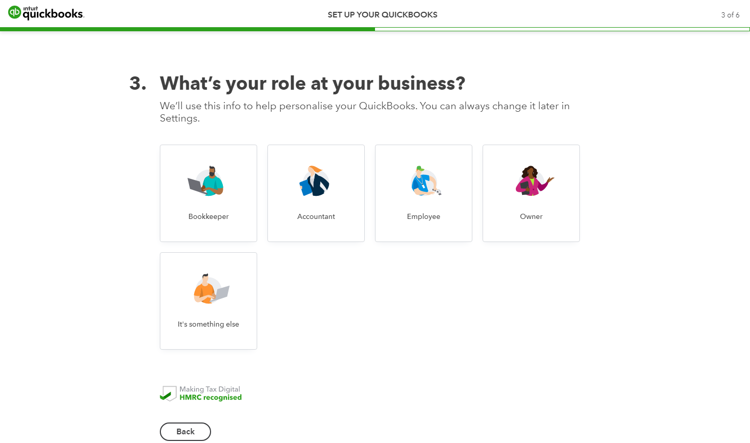 Quickbooks - Initial Setup - Your Role